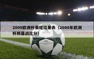 2000欧洲杯赛程结果表（2000年欧洲杯揭幕战比分）