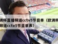 欧洲杯直播频道cctv5节目单（欧洲杯直播频道cctv5节目单表）